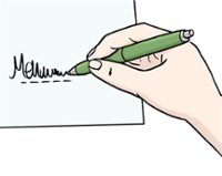 Illustration zeigt eine Hand beim Unterscheiben