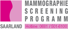 Logo "Mammographie Screening Programm Saarland", Hotline: 0681 501 6100