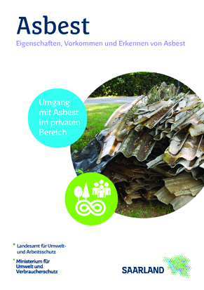 Das Bild zeigt die Titelseite der Broschüre "Asbest - Umgang mit Asbest im privaten Bereich"