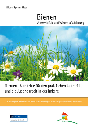 Das Bild zeigt die Titelseite der Broschüre "Bienen - Artenvielfalt und Wirtschaftsleistung - BNE Baustein"