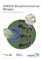 Das Bild zeigt die Titelseite der Karte "UNESCO-Biosphärenreservat Bliesgau"