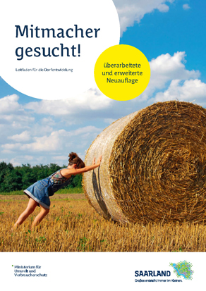 Das Bild zeigt die Titelseite "Mitmacher gesucht! - Leitfaden für die Dorfentwicklung"
