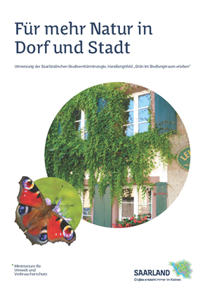 Das Bild zeigt die Titelseite der Broschüre "Für mehr Natur in Dorf und Stadt"