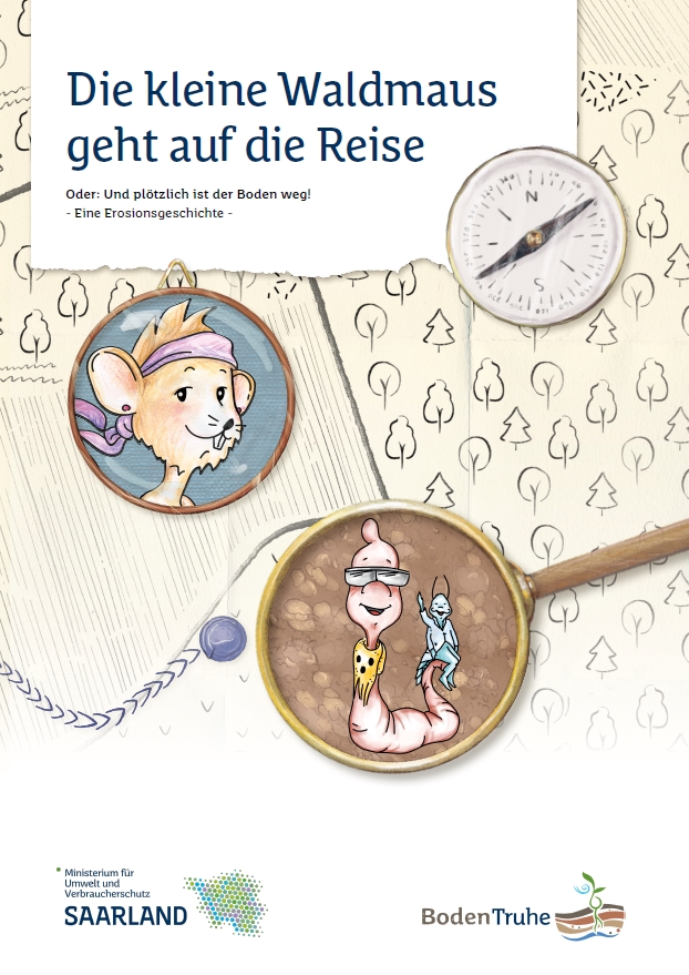 Das Bild zeigt das Titelbild der Broschüre "Die kleine Waldmaus geht auf die Reise".