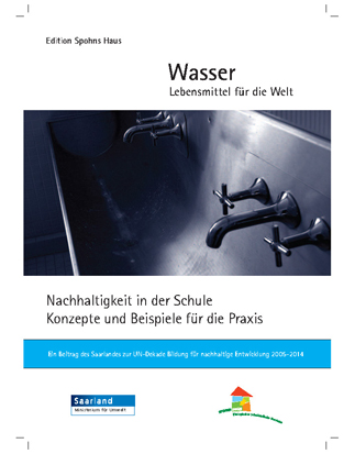 Das Bild zeigt die Titelseite der Broschüre "Wasser - Lebensmittel für die Welt - BNE Baustein"