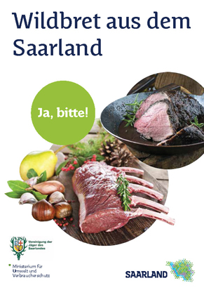 Das Bild zeigt die Titelseite der Broschüre "Wildbret aus dem Saarland"
